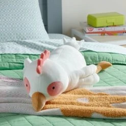 Chicken Weighted Plush Kids' Throw Pillow White - Pillowfort™