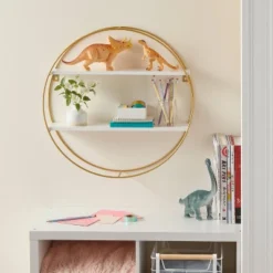 Pillowfort Sales Store 13 Kids' Round Shelf With Gold Wire - Pillowfort™