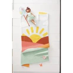 Pillowfort Sales Store 32 48"x58" Knit Kids' Throw Sunshine Blue - Pillowfort™